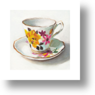 Tea Cup and Saucer by Tali Yalonetzki on Artfully Walls | Artfully