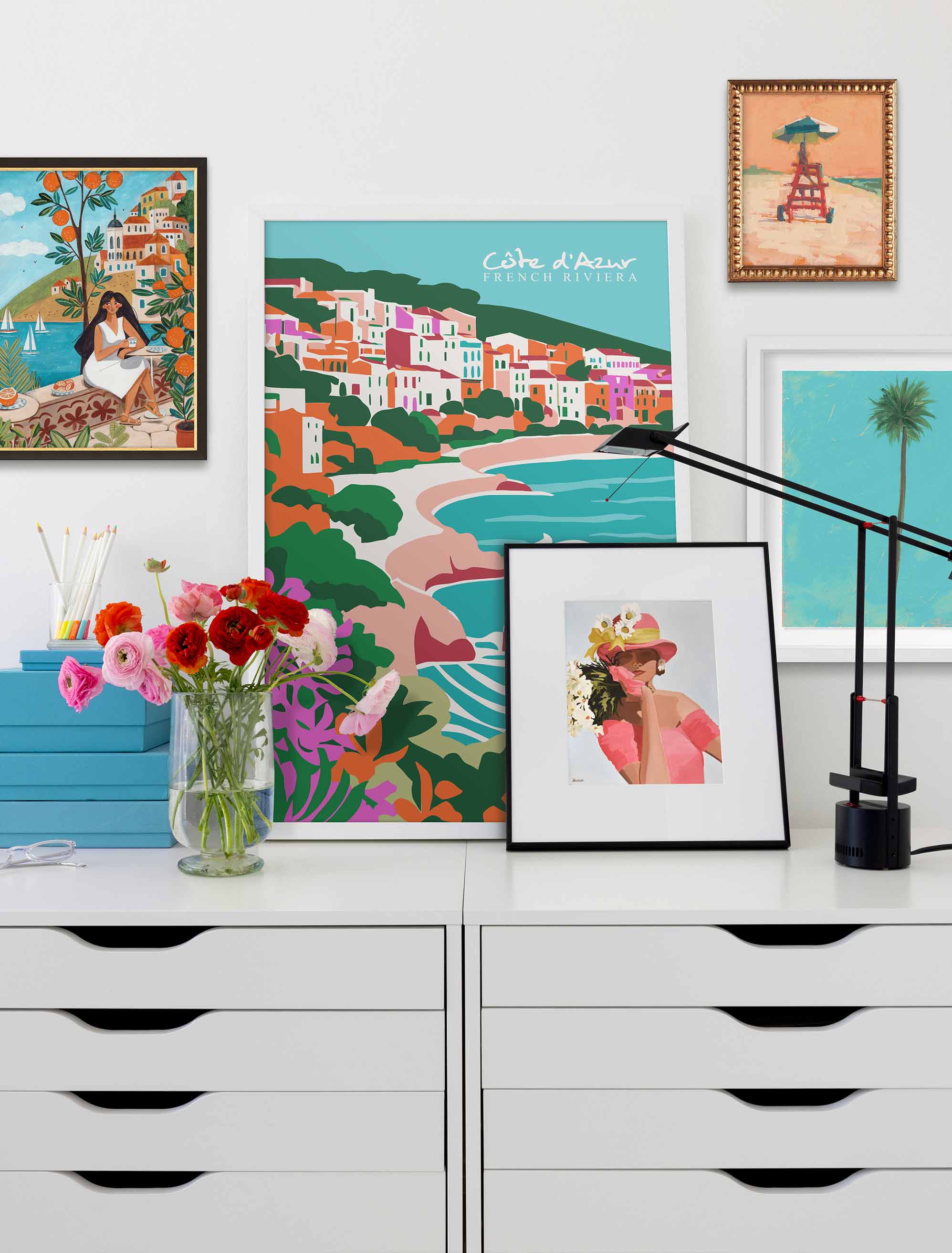 Mediterranean wall art ads charm and joy.