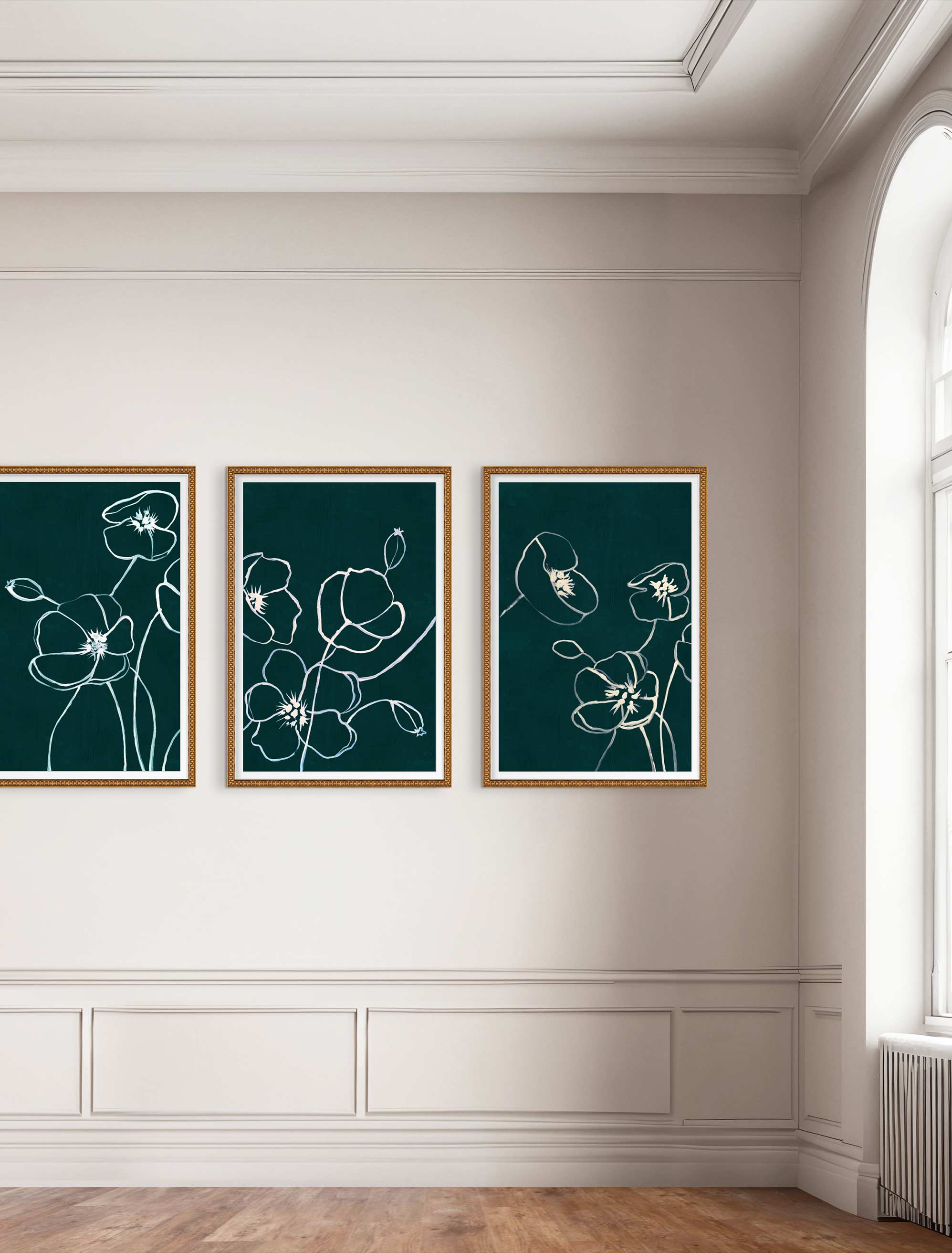 A triptych by artist Ruti Shaashua.