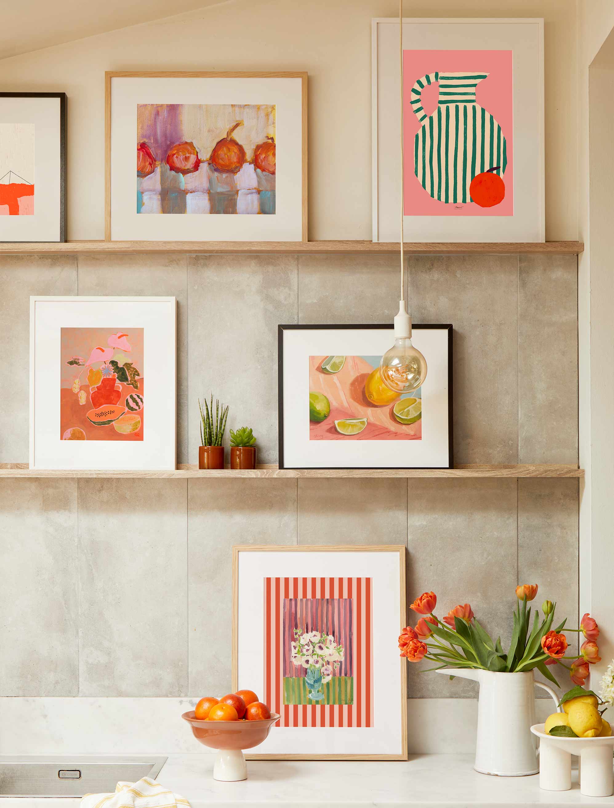 A practical solution for wall art that makes a room look bigger.
