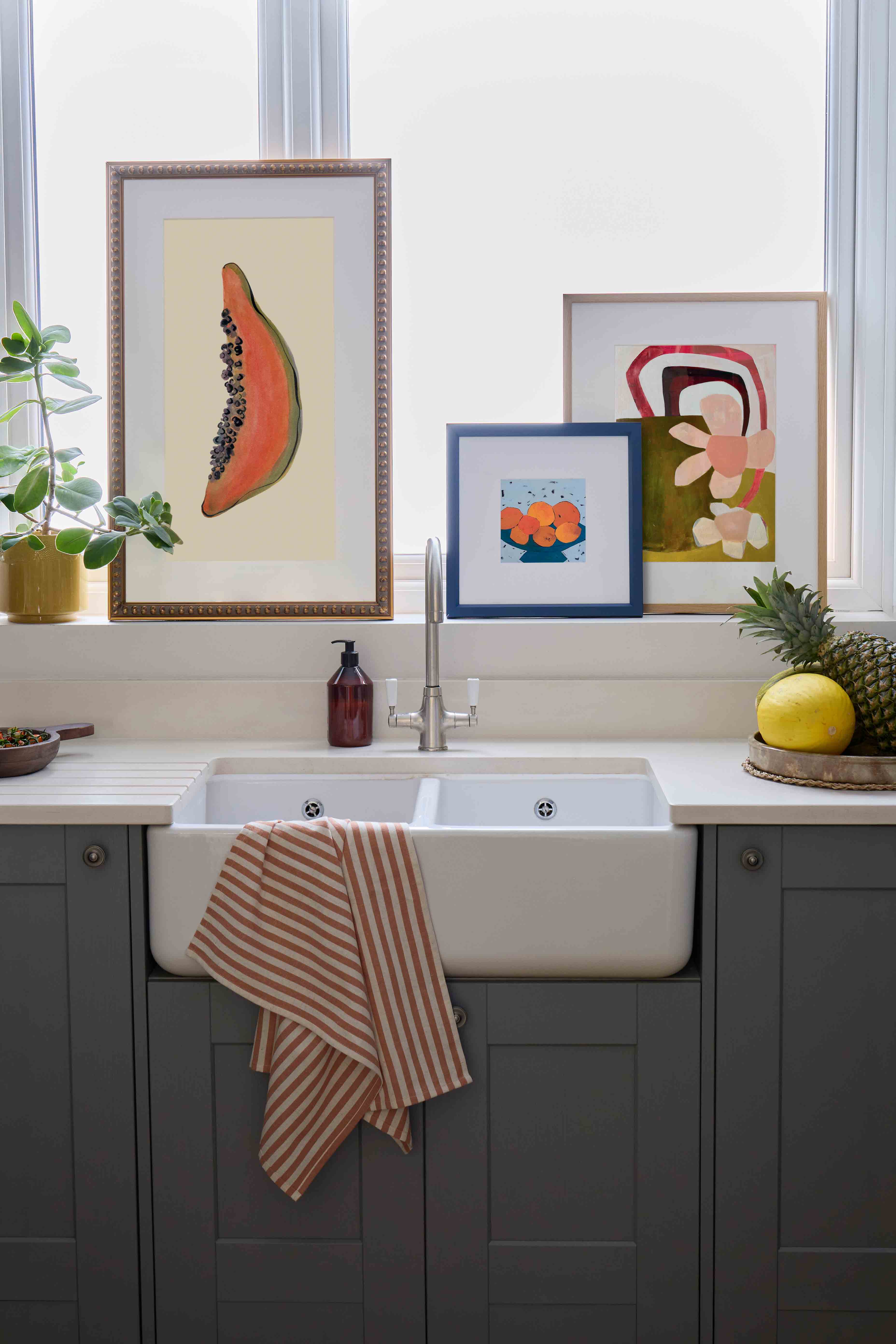 Art included: Papaya by Lyubov Fonareva, Citrus by Janet Bludau, With Me by Lissa Scotland