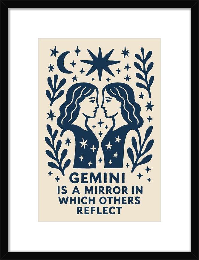 Gemini Zodiac Soulful Poster by Pat Krygowski on Artfully Walls