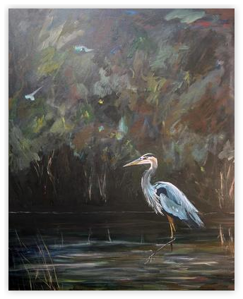 Blue Heron at Dusk by Katie Ré Scheidt on Artfully Walls