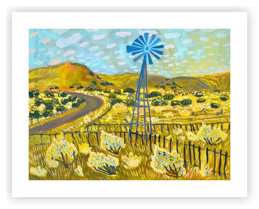 Texas Windmill Drive by Eleanor Baker on Artfully Walls | Artfully