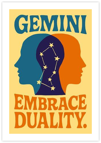 Gemini Zodiac Sign Poster by Pat Krygowski on Artfully Walls