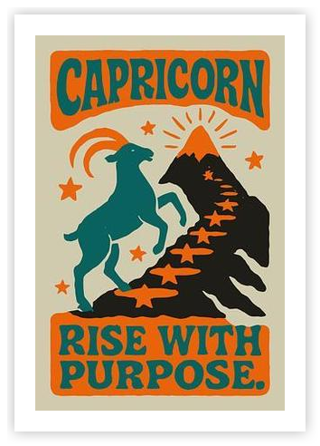 Capricornページ Capricorn Zodiac Poster by Pat Krygowski on Artfully Walls