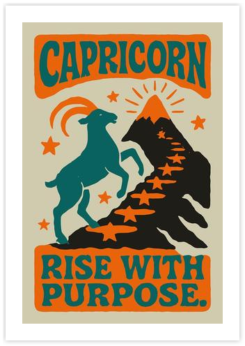 Capricorn Zodiac Poster by Pat Krygowski on Artfully Walls