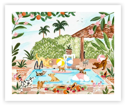 Doggy Pool Day by Sabina Fenn - Sabina Print Co on Artfully Walls