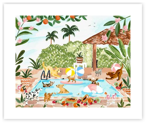 Doggy Pool Day by Sabina Fenn - Sabina Print Co on Artfully Walls