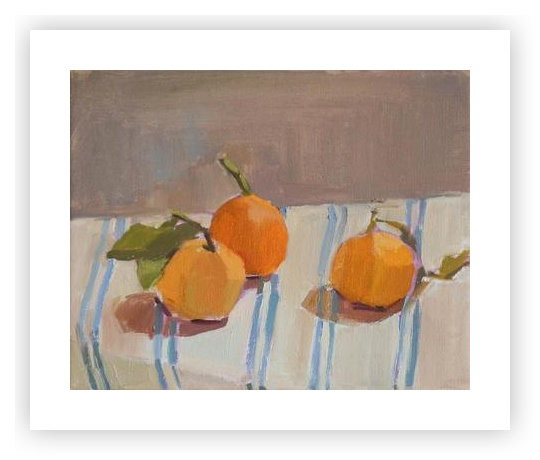 Satsumas on Stripes by Whitner Carlin on Artfully Walls | Artfully