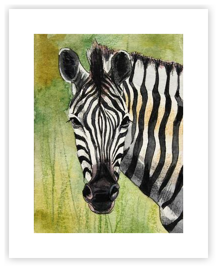 Zebra portrait by Marina Artamonov on Artfully Walls | Artfully Walls