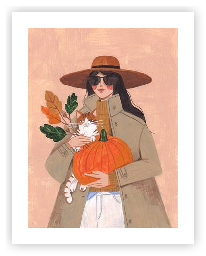 Woman in autumn in warm earth tones by Caroline Bonne Müller on