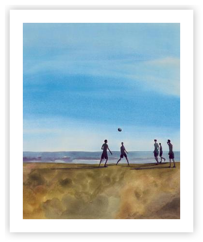 Playing at the beach by Flavia Cuddemi on Artfully Walls