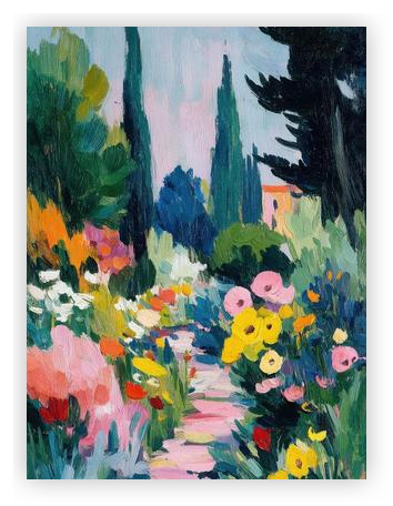 Spring Garden with Pink Path Oil Painting by Niklas Horstmann on