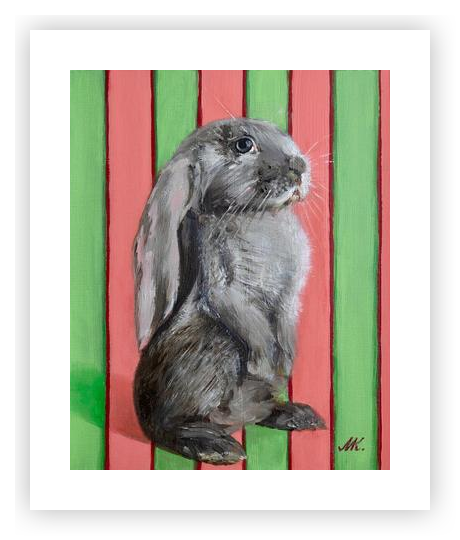 Bunny with Stripes by Marina Kozyr on Artfully Walls | Artfully Walls