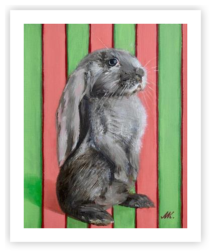 Bunny with Stripes by Marina Kozyr on Artfully Walls | Artfully Walls