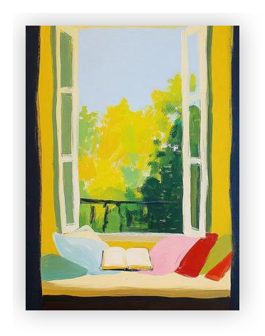 Sunny Window with Book and Pillows by Niklas Horstmann on Artfully