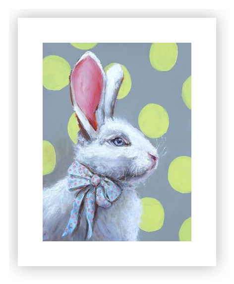 Rabbit and Polka Dots by Marina Kozyr on Artfully Walls | Artfully