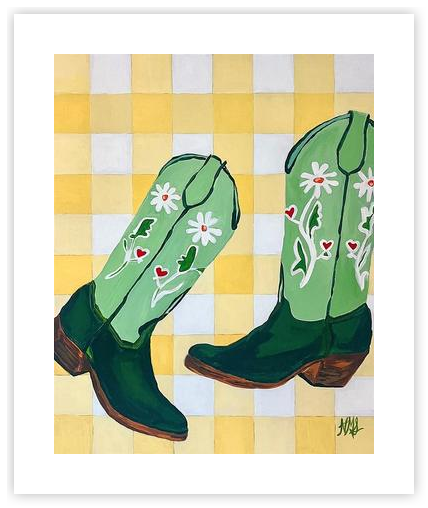 Daisy Boots by Nicole Simms on Artfully Walls | Artfully Walls