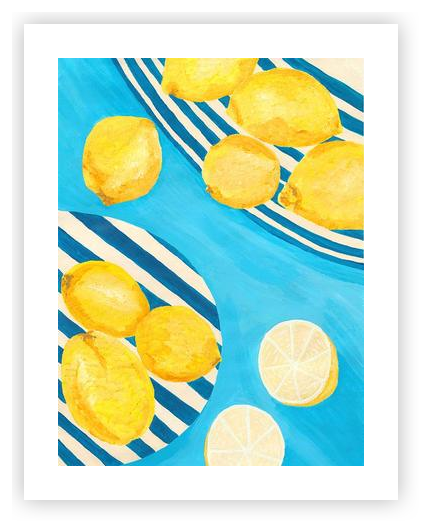 【７月セール】citrus　アクリルボード Summer Lemons Still Life Print by Sabrina Potter on Artfully Walls