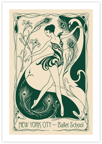 New York City Ballet School Poster by Edith Kurc - Wild Fever