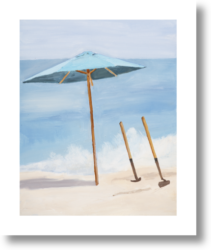 Turquoise Umbrella and Spades by Casey Chalem Anderson on Artfully