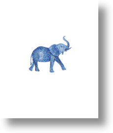 アート・デザイン・音楽 ELEPHANT BRAND2 Blue Patterned Elephant by Lana Effron on Artfully Walls