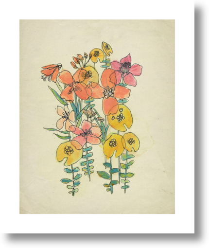 Contour Flowers by Michelle Tavares on Artfully Walls | Artfully Walls