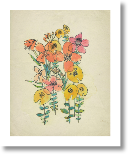 Contour Flowers by Michelle Tavares on Artfully Walls | Artfully Walls