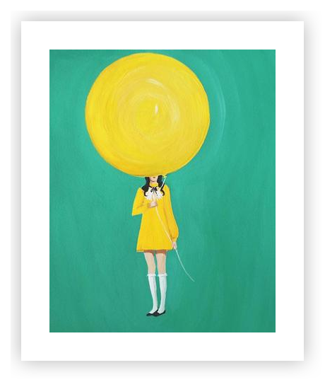 Nothing Is Happier Than A Yellow Balloon by Janet Hill on Artfully