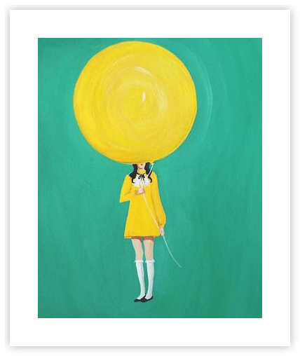 Nothing Is Happier Than A Yellow Balloon by Janet Hill on Artfully