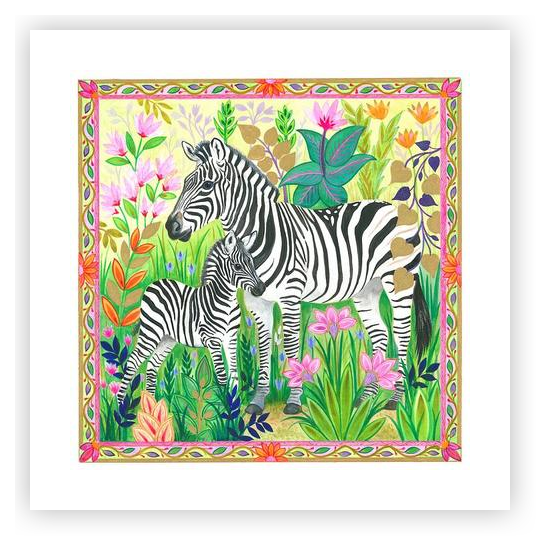 Zebra and her Foal by Isabelle Brent on Artfully Walls | Artfully