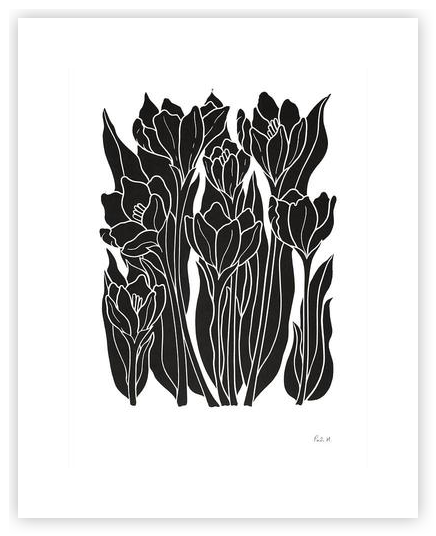 Crocus' Linocut by Pamela Haining on Artfully Walls | Artfully Walls