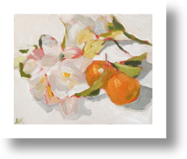 Kumquats and Freesia by Lynne Millar on Artfully Walls | Artfully