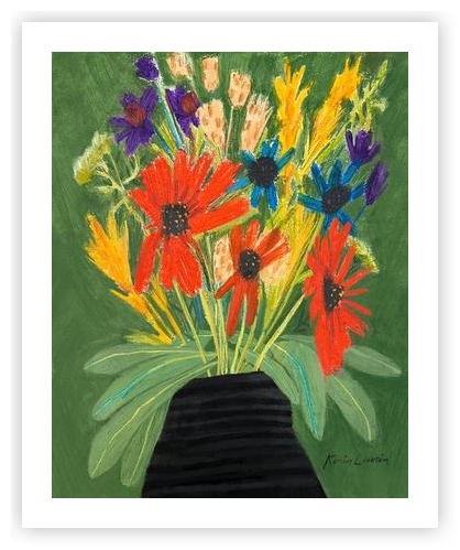 Multicolor Floral in Vase – Colorful Botanical Still Life, Modern