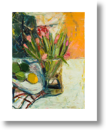 Still Life with Flowers, Lemon and Limes by Ana Guzman on Artfully