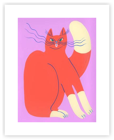 Playful orange cat by Agathe Singer on Artfully Walls | Artfully Walls