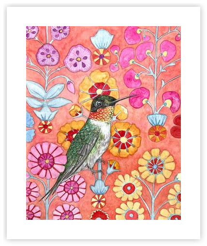 Ruby-Throated Hummingbird by Emily McPhee on Artfully Walls