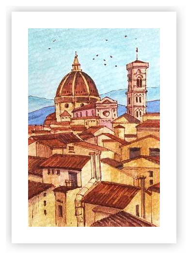 Roofs of Florence by Marina Artamonov on Artfully Walls | Artfully