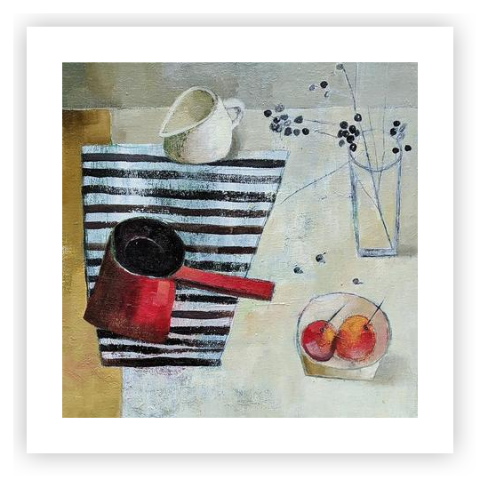 Still Life with Red Coffee Pot by Yana Naidenko on Artfully Walls