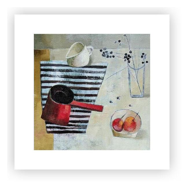Still Life with Red Coffee Pot by Yana Naidenko on Artfully Walls