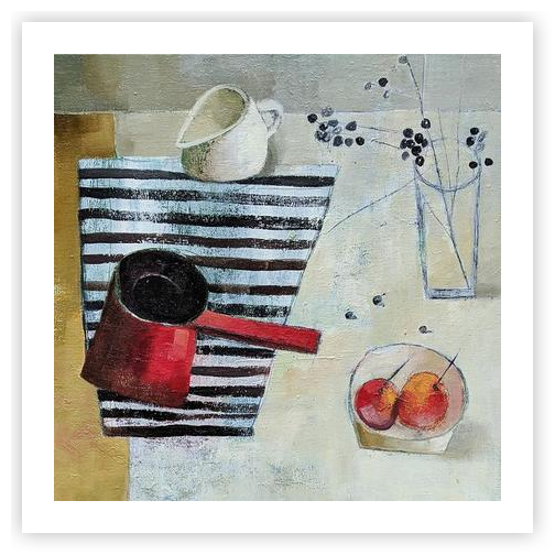 Still Life with Red Coffee Pot by Yana Naidenko on Artfully Walls