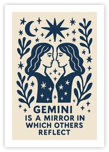 Gemini Zodiac Soulful Poster by Pat Krygowski on Artfully Walls