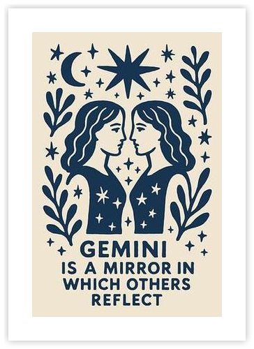 Gemini Zodiac Soulful Poster by Pat Krygowski on Artfully Walls