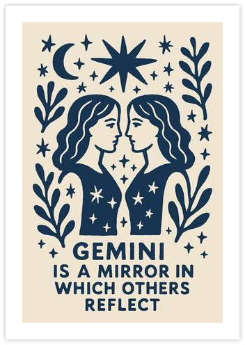 Gemini Zodiac Soulful Poster by Pat Krygowski on Artfully Walls