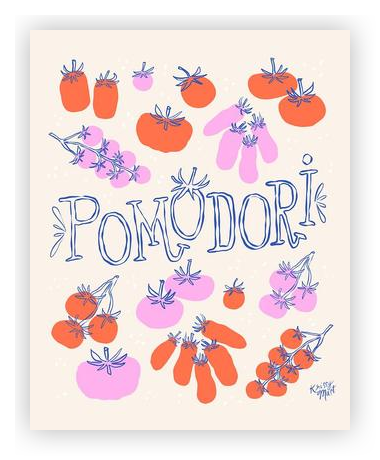 Pomodori tomatoes print by Krissy Mast on Artfully Walls