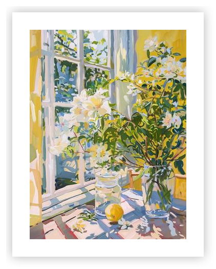 Still Life Flowers and Sunlit Window by Niklas Horstmann on