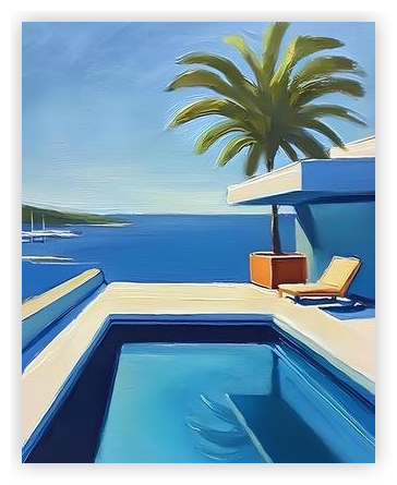 blue swimming pool by Avanesova Elena on Artfully Walls | Artfully