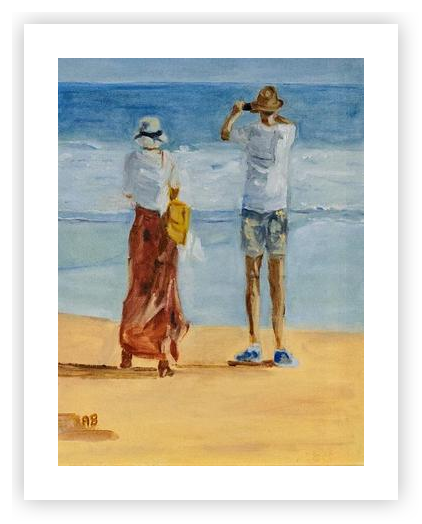 People on a Bali beach by Anne Campbell Brown on Artfully Walls