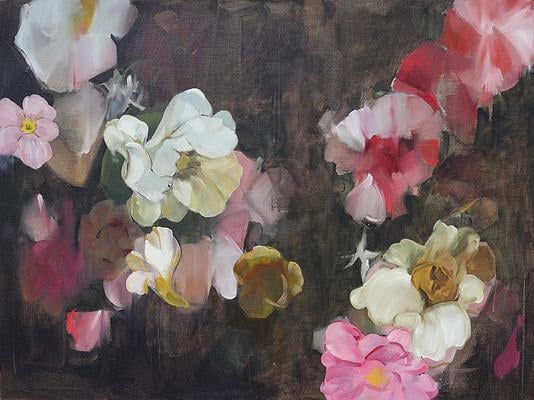 Two Cardinals and Roses by Angela Moulton on Artfully Walls